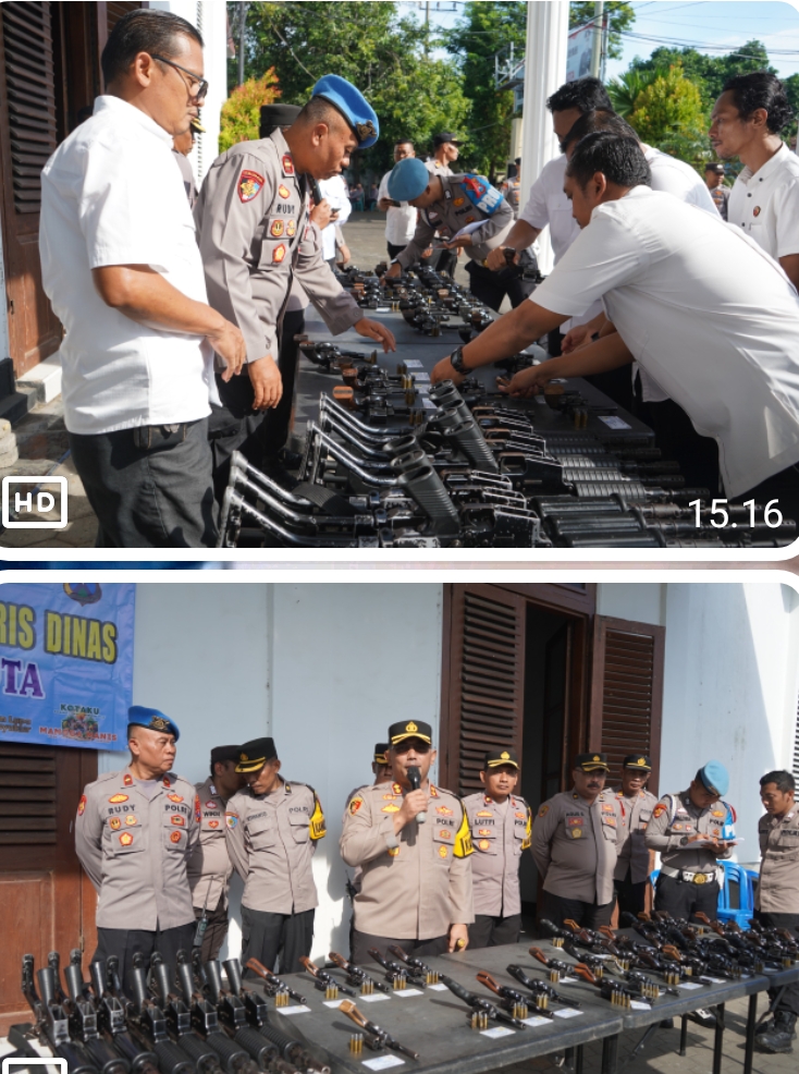 Kapolres Probolinggo Kota Cek Senpi Anggota