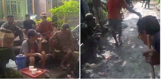 Warga Dusun Sawah Kembang dan Dusun Langsepan Desa Duren Kec Gading Wetan Bangun Jalan Sendiri Pakai Anggaran Swadaya Masyarakat