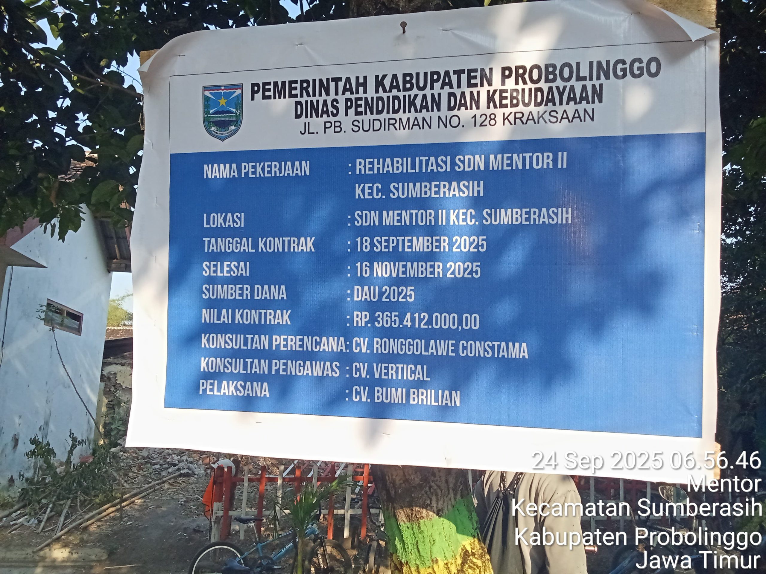 Proyek Rehabilitasi SDN Mentor 2 Diduga Tidak Sesuai Spesifikasi, KPK Nusantara Menemukan Ketidak Sesuaian