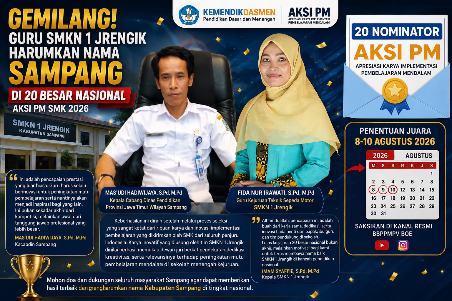 Kacapdin Sampang Dorong Guru SMKN1Jerngik,Siap Rebut Juara Nasional AKSI PM 2026